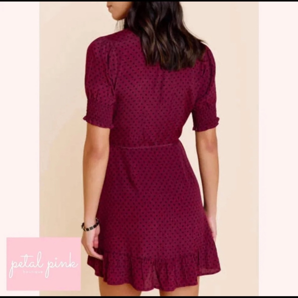 NWT burgundy wrap dress from Francesca’s - Picture 2 of 7